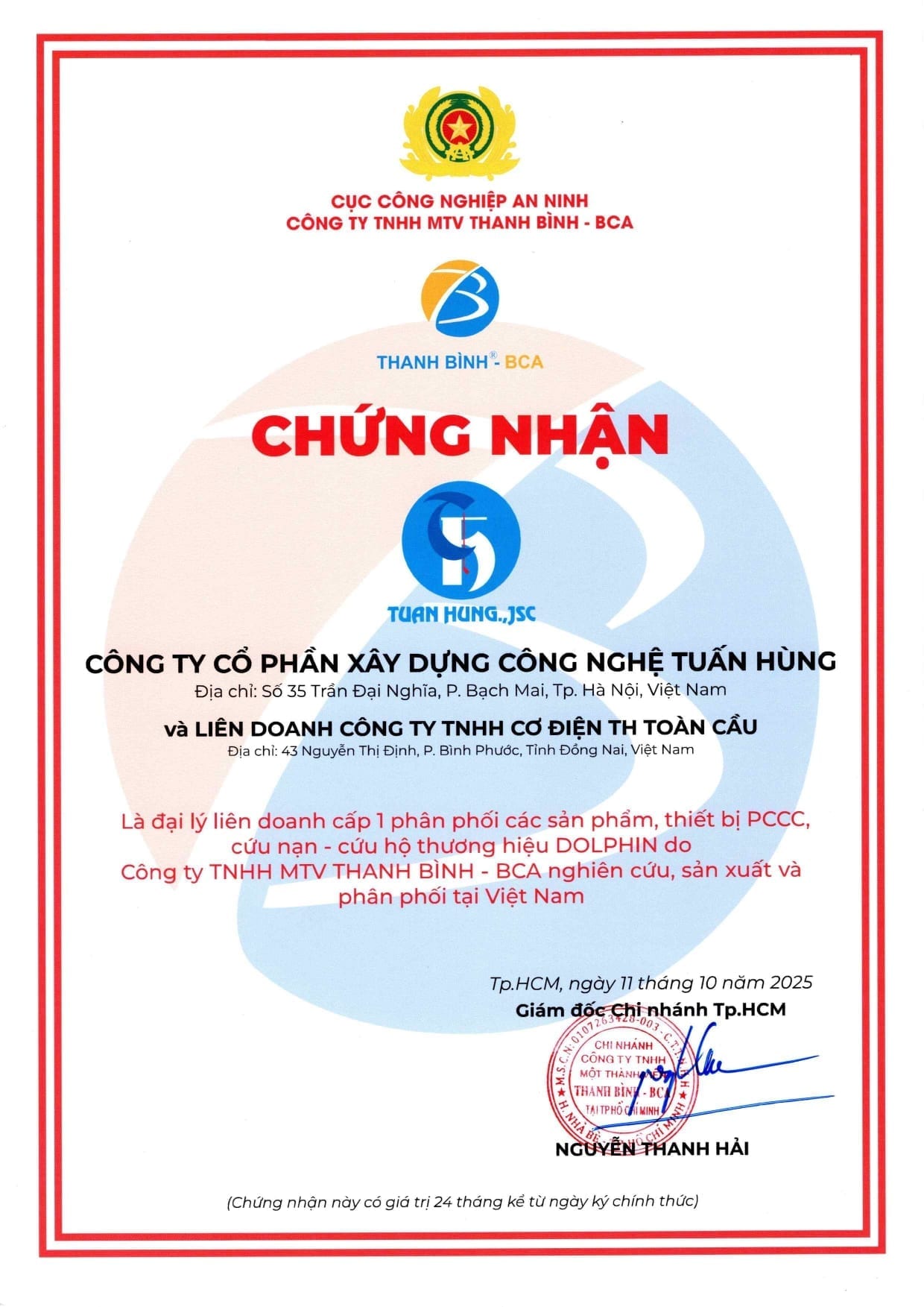 Trao chứng nhận phân phối độc quyền khu vực cho các đối tác mới — Tuấn Hùng Group